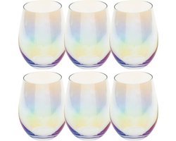Secret de Gourmet Tumbler drink glazen - 6x stuks - parelmoer - 540 ml - Drinkglazen - Waterglazen