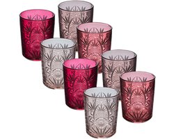 Secret de Gourmet Waterglazen / drinkglazen Ayla - 12x - transparant roze - 350 ml