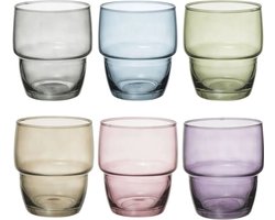 Secret de Gourmet water/sap glazen Rodrig - 6x stuks - 280 ml - Drinkglazen - Waterglazen - Stapelbaar