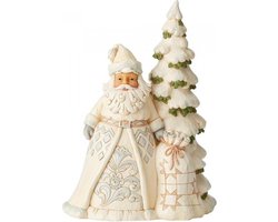 Secrets of The Snowfall , Jim Shore White Woodland Santa, Kerstman in de heartwood Creek reeks. 6004168