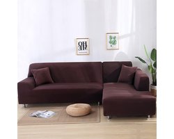 Sectionele bankhoes - Hoes bankstel - Meubels beschermen - Super rekbaar stof - Tot 300cm - Koffie