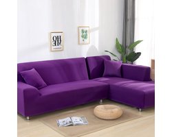 Sectionele Bankhoes - Hoes voor Hoekbank - Bank Beschermen - Super Stretch - Tot 300cm - Paars