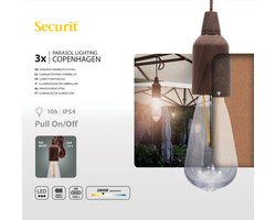 Securit® Draadloze hangende parasollamp Kopenhagen