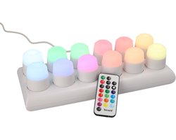 Securit® oplaadbare theelichtjes-set Amsterdam in RGB + warm wit