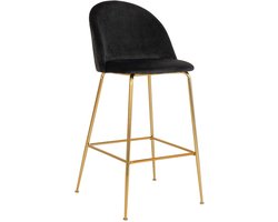 Sedero Barkruk Vidin - Zwart - Messing look poten