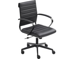 Sedero Bureaustoel Cádiz Zwart - Black Steel Edition - PU Leer - Bureaustoel voor Volwassenen