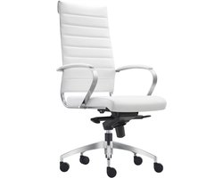 Sedero Bureaustoel Granada Wit - Leder - Bureaustoel voor Volwassenen met Kantelmechanisme