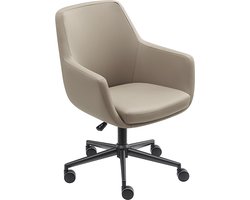 Sedero Bureaustoel Volos - Taupe - Kunstleer - Eetkamerstoel