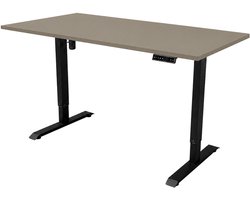 Sedero Elektrisch verstelbaar bureau - 160x80 cm - Single motor - Zwart / Taupe
