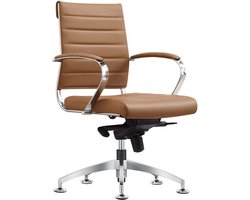 Sedero Vergaderstoel Cádiz Cognac - Leder - Eetkamerstoel - Bureaustoel