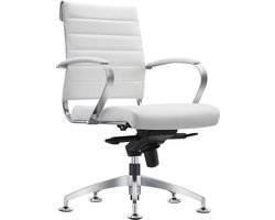 Sedero Vergaderstoel Cádiz Wit - Leder - Eetkamerstoel - Bureaustoel