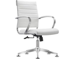 Sedero Vergaderstoel Cádiz Wit - PU Leer- Bureaustoel voor Volwassenen