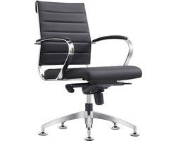 Sedero Vergaderstoel Cádiz Zwart - Leder - Eetkamerstoel - Bureaustoel