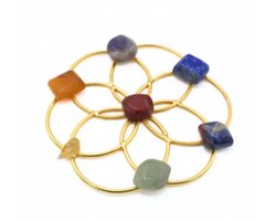 Seed of Life Kristall Raster - Chakra Stenen op Zaad des Levens - 15cm. - Energiebalans - Intenties