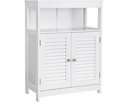 Segenn's Badkamerkast - Badkamerkastje - Kolomkast Badkamer - Badkamerkast Houten - Kast - Wit 60 x 30 x 80 CM