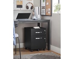 Segenn's ladeblok - ladeblok op wieltjes  - Afsluitbaar - Archiefkast met 2 lades, 5 wielen en verstelbare hangmap - voor documenten in A4 en briefformaat - kantoor aan huis - Zwart