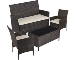 Segenn's tuinset - set 4 stuks - terras meubel - balkonmeubilair - bruin-beige