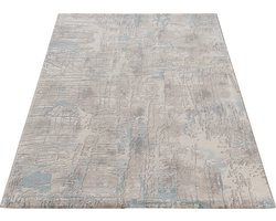 SEHRAZAT Vloerkleed- modern design , laagpollig, rechthoek, woonkamer, slaapkamer of eetkamer tapijt-blauwgrijs 80x150