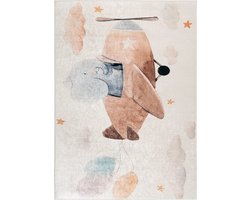 SEHRAZAT Vloerkleed, moderne, wasbaar, zachte microvezel, badkamer, kinderkamer, studeerkamer en woonkamer tapijt, beige- 160x230