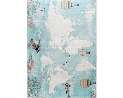 SEHRAZAT Vloerkleed, moderne, wasbaar, zachte microvezel, keuken, badkamer, kinderkamer, studeerkamer en woonkamer tapijt, blauw- 160x230