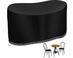 Selbro®, 2-zits Kleine Bistro Set Hoes, 124*63*80cm waterdichte Outdoor Tuin Patio Meubelset Hoes, 600D Oxford Stof Outdoor Bistro Tafelhoes, Winddicht Anti-UV Patio Tafelset Hoes-Zwart