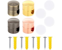 Selbro® 4st Kabelankers voor Bureau-Organisatie, Aluminium Snoerorganizers met Lijm Metalenpunten Draadklemmen voor Nachtkastjes en Georganiseerde Ruimtes op Kantoor