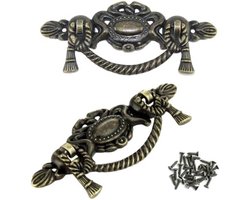 Selbro ® 6 stuks antieke bronzen ladehandgrepen, vintage kasttrekken, halverwege de eeuw retro dressoir meubels decor metalen handgrepen