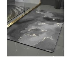 Selbro®, Badmat, antislip, antislip, absorberend, wasbaar, 40 x 60 cm, grijs, marmer