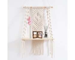 Selbro ® Boho Macramé wandrek, handgeweven natuurlijk drijfhout wanddecoratie voor woonkamer, slaapkamer, balkon, hal