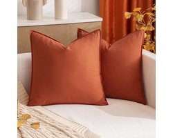 Selbro ® Decoratieve Kussenhoezen Set van 2 voor Woonkamer en Slaapkamer met Verborgen Rits