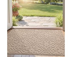 Selbro®, Deurmat, 44 x 76 cm, Vuilopvangmat, Deurmat Binnen, Absorberende Antislip Binnenmat, Laag Profiel, Welkomstmat voor Entree, Voordeur, Entree, Hal, Terras, Beige