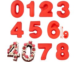 Selbro ® Grote Set van 9 Siliconen Bakvormen in Cijfer Vorm voor Feestelijke Gelegenheden