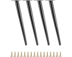 Selbro® Meubelpoten Set van 4 - Schuine Tafelpoten 40 cm Zwart - Stalen Onderstel voor DIY Tafel, Kast of Nachtkastje - Inclusief Montagemateriaal
