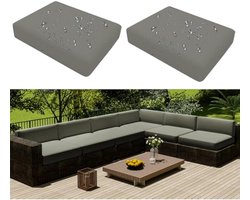 Selbro®, Outdoor kussensloop voor bank, waterdicht, met zonlicht, terrasstoel, afneembaar, weerbestendig, bankovertrek voor tuin, meubels, rotan, 60 x 60 x 10 cm, lichtgrijs