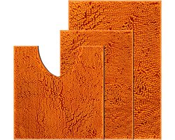 Selbro ® Stijlvolle Chenille Badkamerset van 3 Stuks met Antislip en Wasbare Eigenschappen