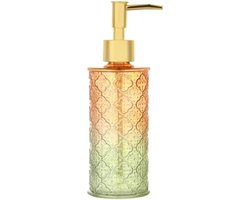 Selbro ® Stijlvolle Glazen Zeepdispenser met Vintage Pomp - Oranjegroen
