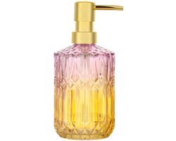 Selbro ® Stijlvolle Glazen Zeepdispenser met Vintage Pomp - Paarsoranje