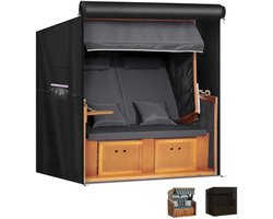 Selbro®, Strandstoelhoes waterdichte Beschermhoes voor Strandkorf, 420D Oxford Strandkorfhoezen met Ventilatieopeningen, Winterbestendig, UV-Bestendig, Afdekking voor Strandkorf, 155x95x165/145cm
