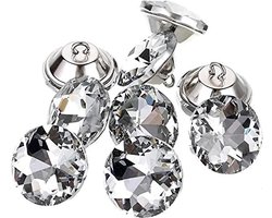 Selbro ® - Tuftknoppen - Stoffering - Metalen lus - Transparant - Kristallen knoppen - Voor naaien - Geschikt voor slaapbank - 20 mm - 60 stuks strass knopen ambachten decoratie