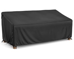 Selbro®, waterdichte Outdoor Bench Cover, Patio Seat Cover, Duurzaam en Meubels Stoelhoes, Bank Sofa Cover Protector.600D Heavy Duty met waterdichte PVC-coating. (134x66x63/89cm) -Zwart