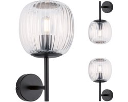 Selection Bathroom Wandlamp Ruya IP44 E14 230V max. 20W dimbaar Glas, Zwart mat