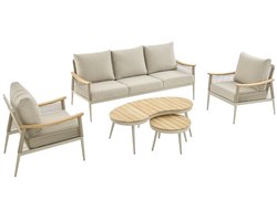 Selena Loungeset - Tuinset - 5 Delig - 5 Zitplaatsen - Aluminium Frame- Beige