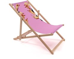 Seletti Deck Chair Ligstoel Lipsticks Pink