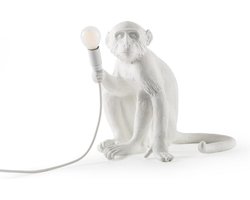 Seletti Sitting Monkey Tafellamp Wit