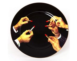 Seletti Toiletpaper Dinerbord Ø27 Porselein Lipsticks Black