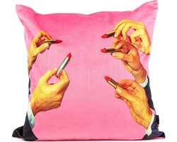 Seletti Toiletpaper Kussen 50x50 Lipstickspink
