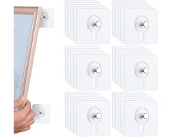 Self Adhesive Hanging Nails - 30 Pcs Photo Hooks - Transparante Waterproof Punch Free Wall Screw Hooks voor Frames en Wanddecoratie