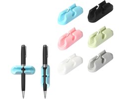 Self Adhesive Pen Holders - 6 Stuks Silicone Dubbele Gat Ontwerp voor Potloden en Markers, Wand- en Bureau-organizer voor Kantoor, School en Thuis, Stationery en Accessoires