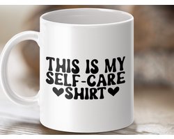 self care shirt, koffie mok, cadeau voor haar, retro mok, zelfzorg cadeau, positieve quote, koffie drinken, zelfzorg mok, grappige quote mok, ontspannings mok, goed humeur mok, mok cadeau, unieke mok