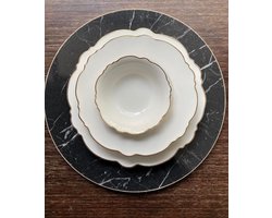 Selinex - serviesset - Gouden Rim porselein wit met gouden rand 25-delig